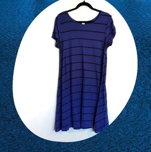 Blue striped t-shirt dress